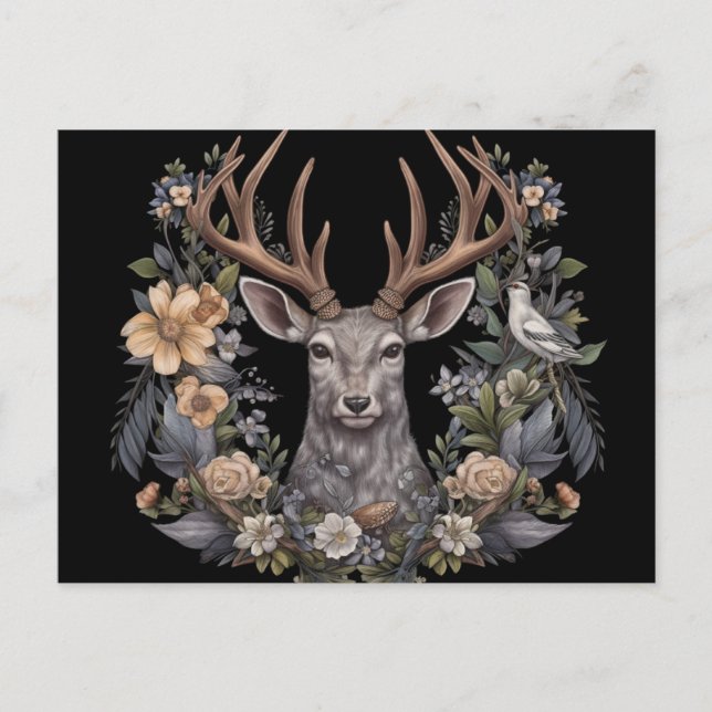 Postal Postcarta artística nórdica retro pagana (Anverso)