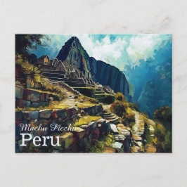 Postal Postcarta artística para Machu Picchu Perú