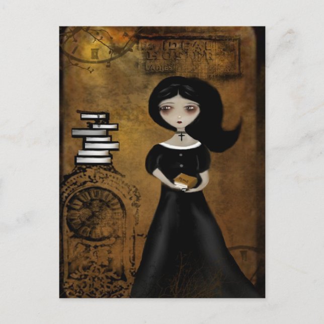 Postal Postcarta bibliofilia de Steampunk (Anverso)