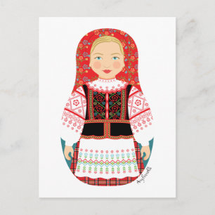 Postal Postcarta bielorrusa Matryoshka