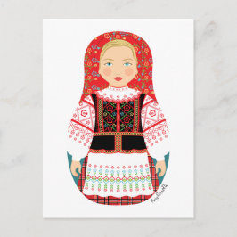 Postal Postcarta bielorrusa Matryoshka