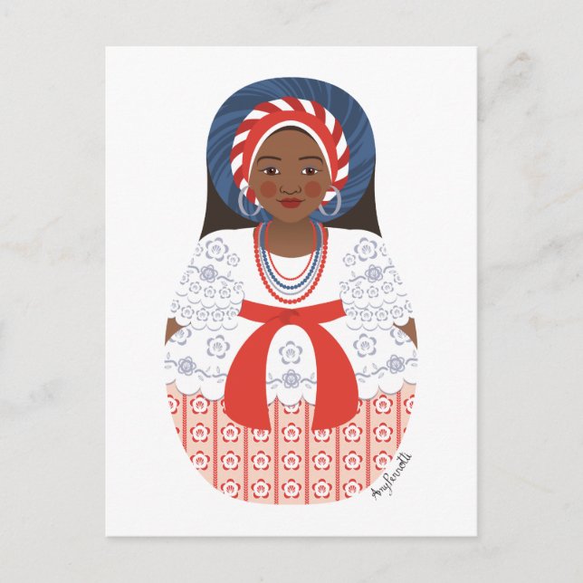 Postal Postcarta brasileña de Bahía Matryoshka (Anverso)