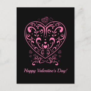 Postal Postcarta cardíaca El día de San Valentín ornament