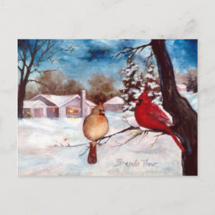 Postal Postcarta cardinal de Winters Serenity