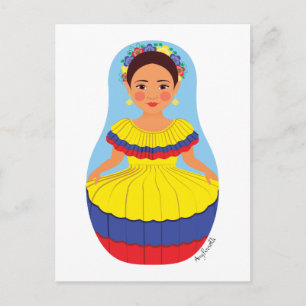 Postal Postcarta colombiana de Matryoshka