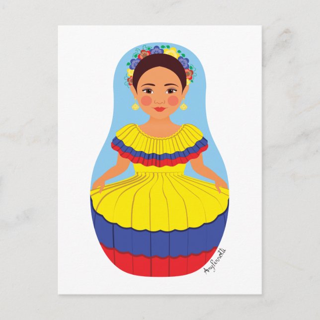 Postal Postcarta colombiana de Matryoshka (Anverso)