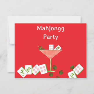 Postal Postcarta contemporánea Mahjong Fiesta Martini Gla