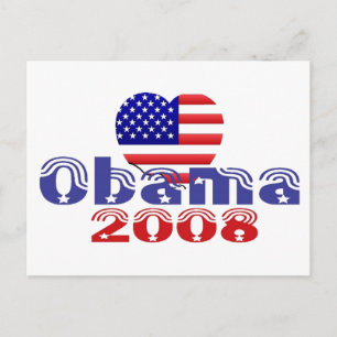 Postal Postcarta 'Corazón' Obama 2008