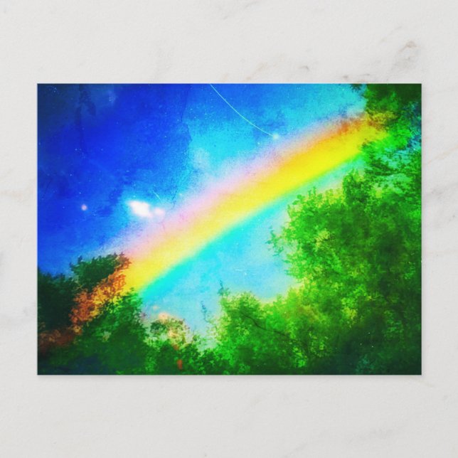 Postal Postcarta COSMIC RAINBOW Verde (Anverso)