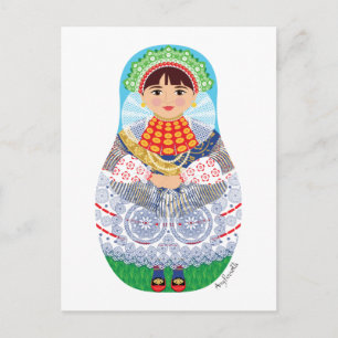 Postal Postcarta croata, eslavonija Matryoshka