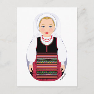 Postal Postcarta croata Lika Blonde matryoshka
