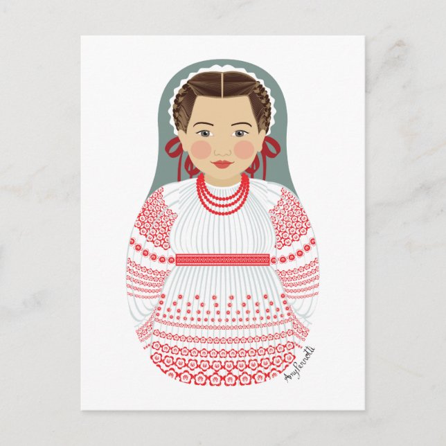 Postal Postcarta croata Matryoshka (Anverso)