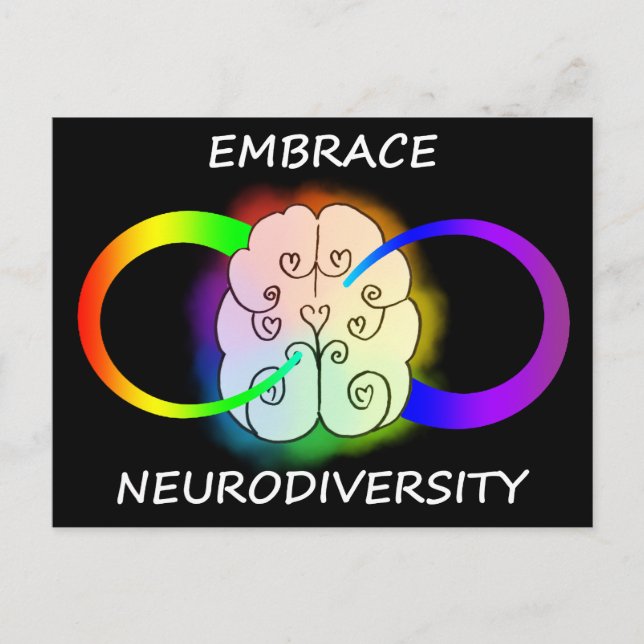 Postal Postcarta de abrazar la neurodiversidad (Anverso)