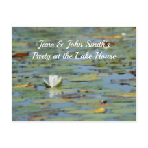 Postcarta de acuarela del lago Waterlily