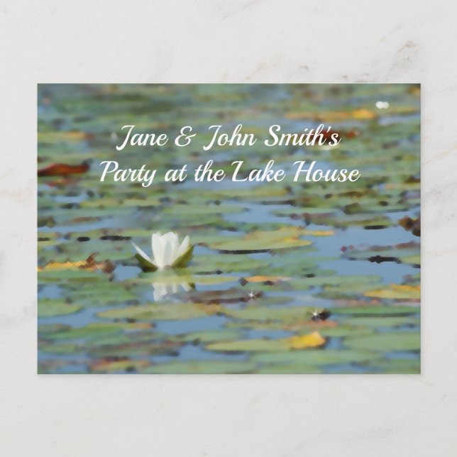 Postal Postcarta de acuarela del lago Waterlily (Anverso)