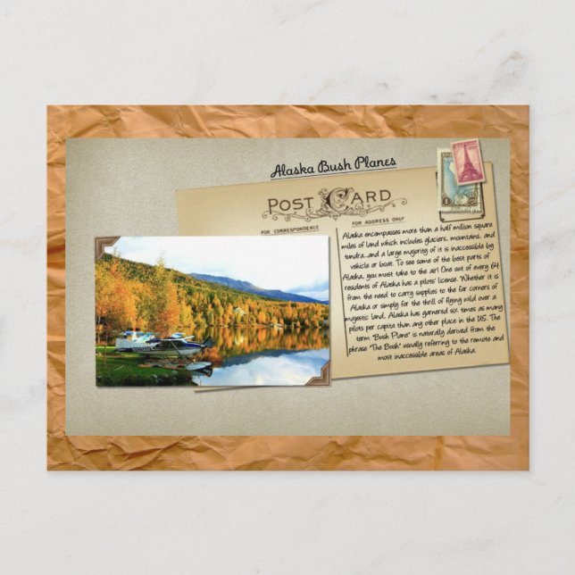 Postal Postcarta de Alaska Bush (Anverso)
