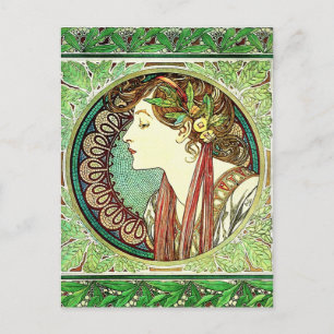 Postal Postcarta de Alphonse Mucha Laurel