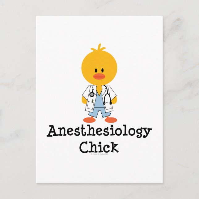 Postal Postcarta de Anestesiología para Chick (Anverso)