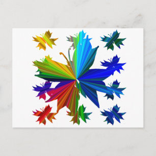 Postal Postcarta de arcoiris del patrón de mariposa