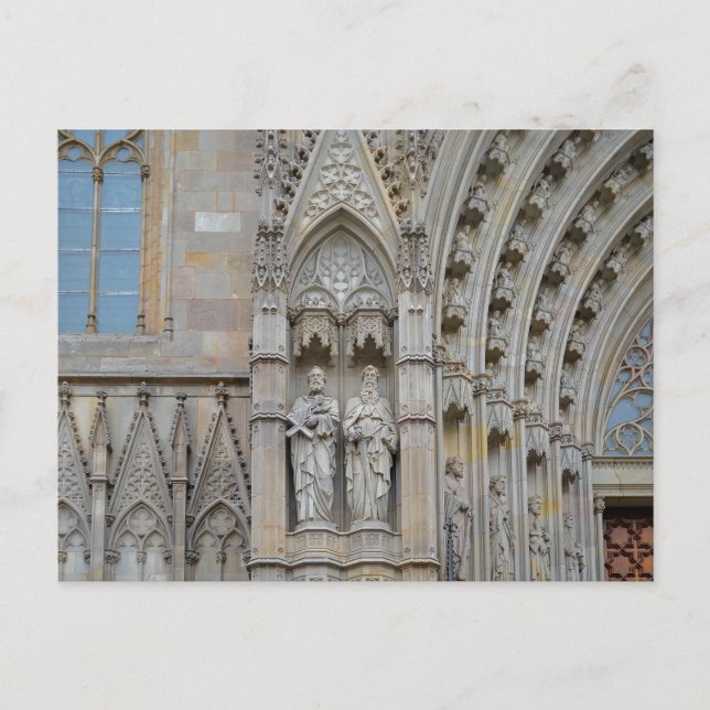 Postal Postcarta de arquitectura de la Catedral de Barcel (Anverso)