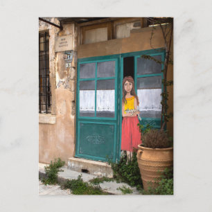 Postal Postcarta de arte callejero de aldea griega