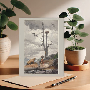 Postal Postcarta de arte casero en invierno de Eagle