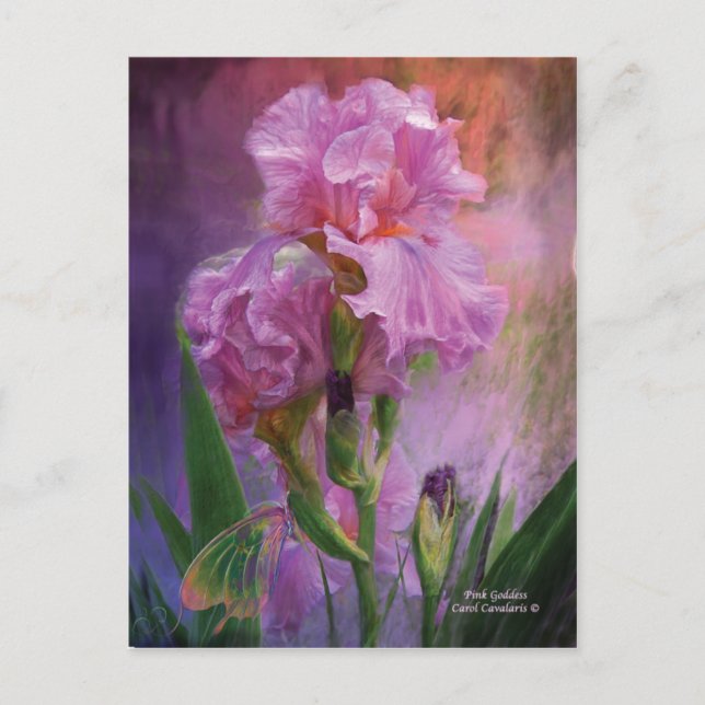 Postal Postcarta de arte de diosa rosa (Anverso)