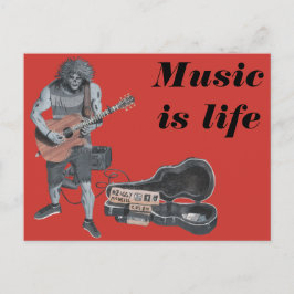 Postal Postcarta de arte de fantasía de músico de rock de