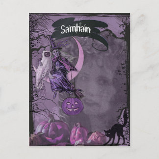 Postal Postcarta de arte de la fantasía de Samhain Pagan