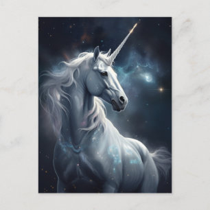 Postal Postcarta de arte de la fantasía de Unicorn