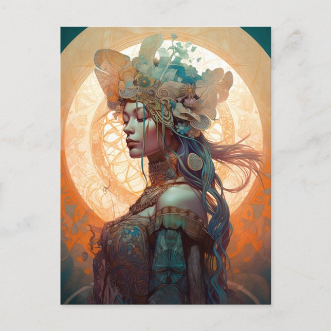 Postal Postcarta de arte de la Reina de la Diosa del Boho (Anverso)