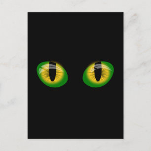 Postal Postcarta de ARTE DE OJOS DE GATO NEGRO