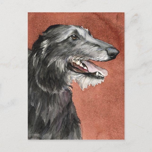 Postal Postcarta de arte de perro de Deerhound de Escocia (Anverso)