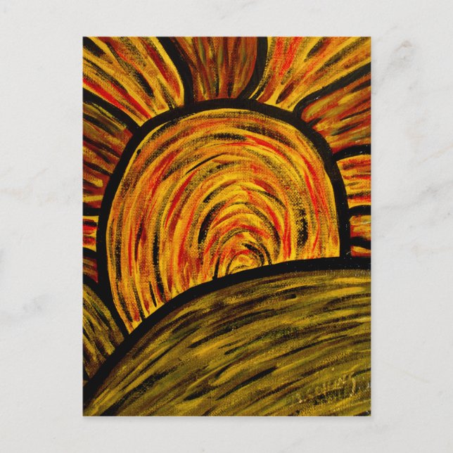Postal Postcarta de arte del atardecer de otoño (Anverso)