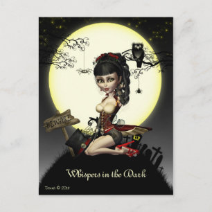 Postal Postcarta de arte digital gótica de Steampunk Loli