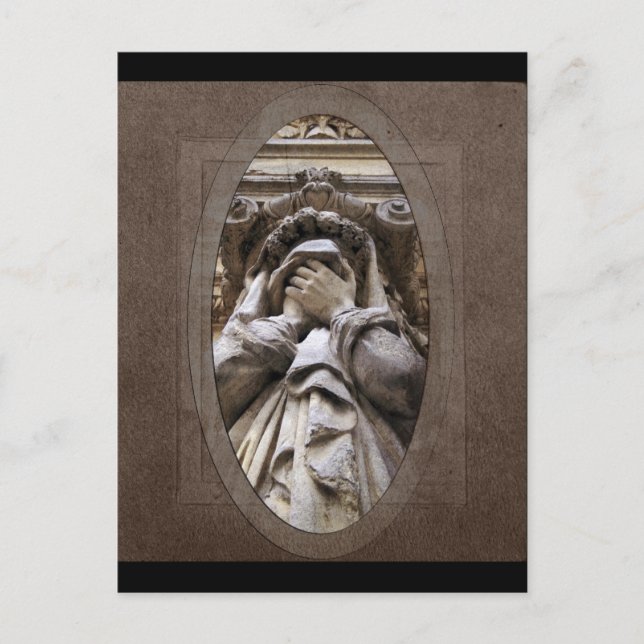 Postal Postcarta de arte funerario lloroso (Anverso)