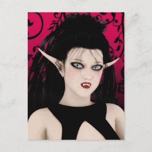 Postal Postcarta de arte gótica de vampiros de diva oscur