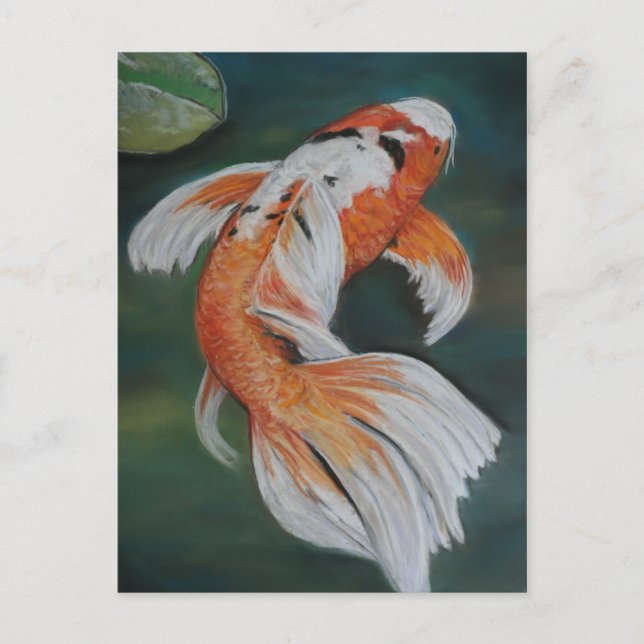 Postal Postcarta de arte mariposa Koi Fish (Anverso)