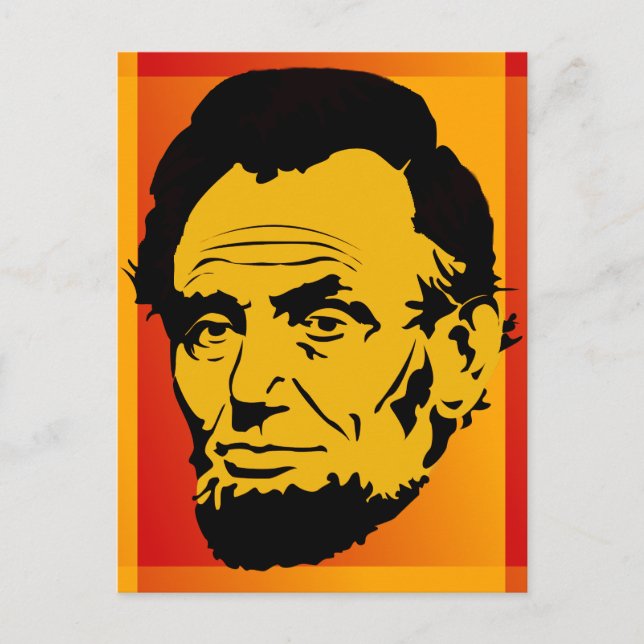 Postal Postcarta de arte pop retro de Abraham Lincoln (Anverso)