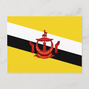 Postal Postcarta de bandera de Brunéi