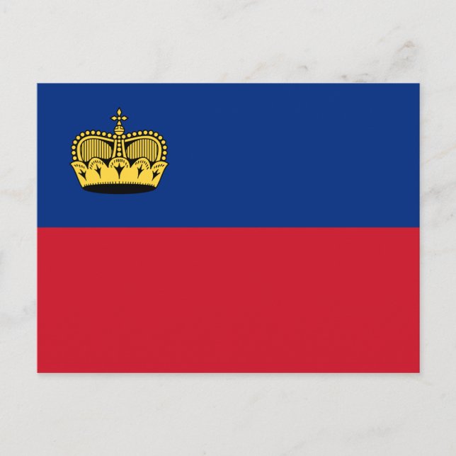 Postal Postcarta de bandera de Liechtenstein (Anverso)