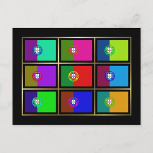 Postal Postcarta de Banderas Multihue de Portugal