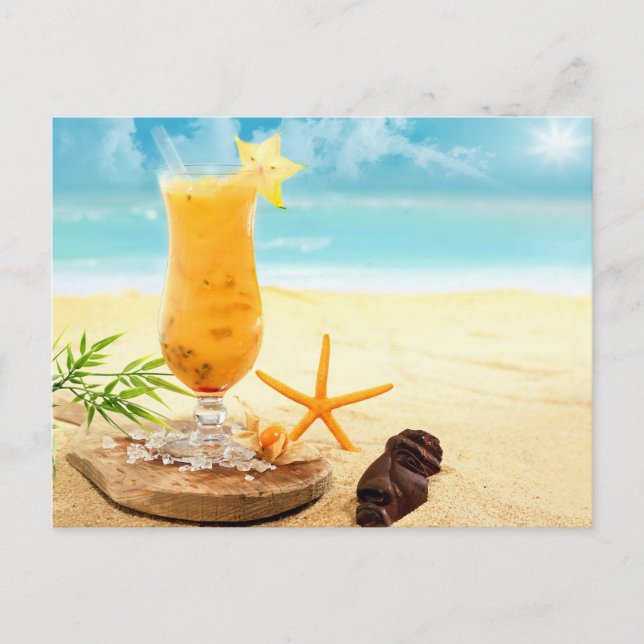 Postal Postcarta de bebida tropical (Anverso)