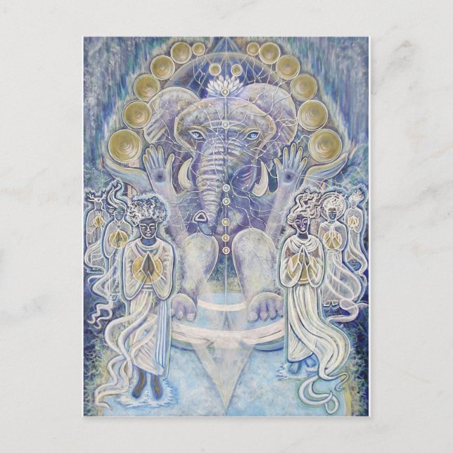 Postal Postcarta de Bendición de Ganesha Wealth (Anverso)