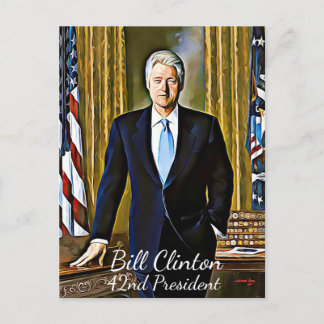 Postal Postcarta de Bill Clinton en su 42° Presidente Kee