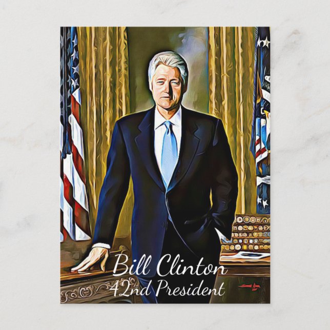 Postal Postcarta de Bill Clinton en su 42° Presidente Kee (Anverso)