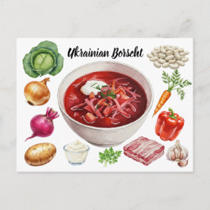 Postal Postcarta de Borscht ucraniano