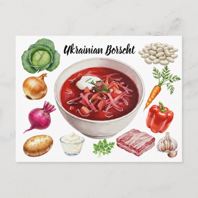Postal Postcarta de Borscht ucraniano (Anverso)