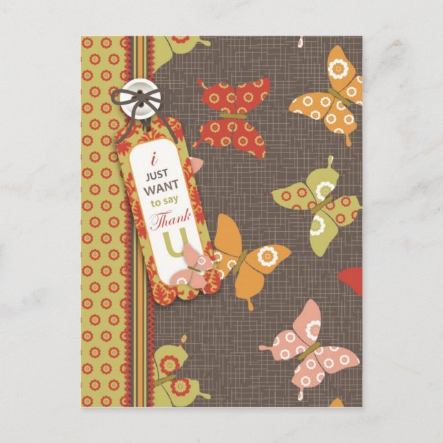 Postal Postcarta de Butterflies de Retro (Anverso)