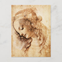 Postcarta de cabeza de Da Vinci
